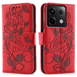 For Xiaomi Redmi Note 13 Pro 5G / Poco X6 5G Case Wallet Stand Imprinted Rose Butterfly PU Leather Phone Cover