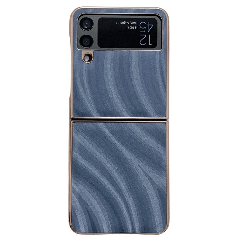 For Samsung Galaxy Z Flip4 5G Milky Way Series Anti-scratch Nano Electroplating Phone Case PU Leather Coated Hard PC Cover