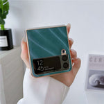 For Samsung Galaxy Z Flip4 5G Milky Way Series Anti-scratch Nano Electroplating Phone Case PU Leather Coated Hard PC Cover