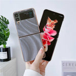 For Samsung Galaxy Z Flip4 5G Milky Way Series Anti-scratch Nano Electroplating Phone Case PU Leather Coated Hard PC Cover