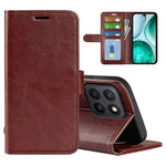For Honor X8c 4G Case Crazy Horse Texture Stand Leather Phone Cover