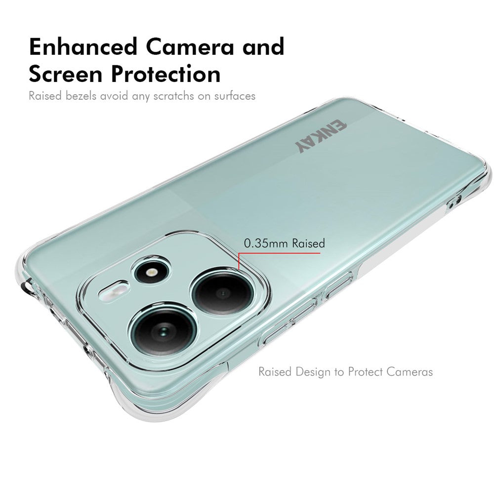 ENKAY HAT PRINCE För Xiaomi Redmi Note 14 4G (164.84mm) Genomskinligt mobilskal Stötsäkert Halkfritt TPU-Skal