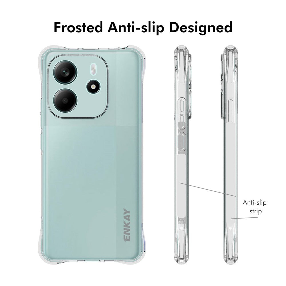 ENKAY HAT PRINCE For Xiaomi Redmi Note 14 4G (164.84mm) Clear Phone Case   Shockproof Anti-slip TPU Cover
