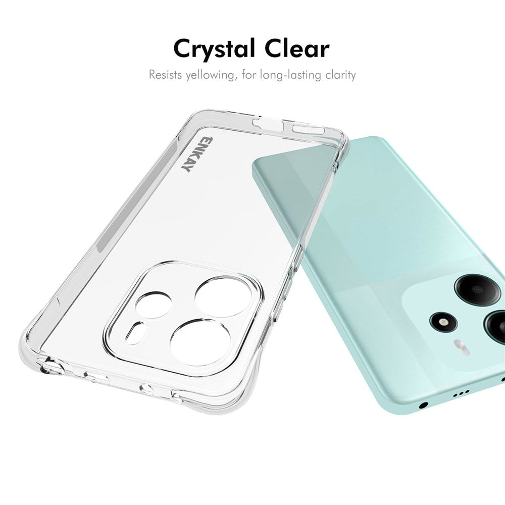 ENKAY HAT PRINCE For Xiaomi Redmi Note 14 4G (164.84mm) Clear Phone Case   Shockproof Anti-slip TPU Cover