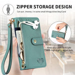 For Xiaomi Redmi Note 14 4G (164.84mm) Case RFID Blocking Zipper Pocket Leather Wallet Phone Cover with Strap