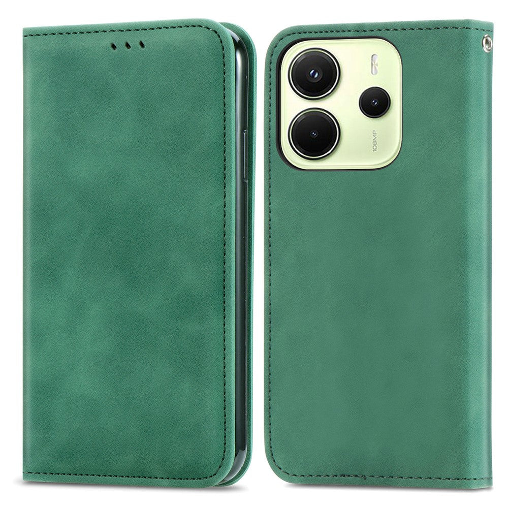 For Xiaomi Redmi Note 14 4G (164.84mm) Leather Case with Card Holder Magnetic Absorption Phone Cover