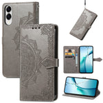 Til Samsung Galaxy S25 Edge Pung Etui Mandala Blomst Læder Telefon Cover Stativ