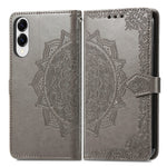 Til Samsung Galaxy S25 Edge Pung Etui Mandala Blomst Læder Telefon Cover Stativ