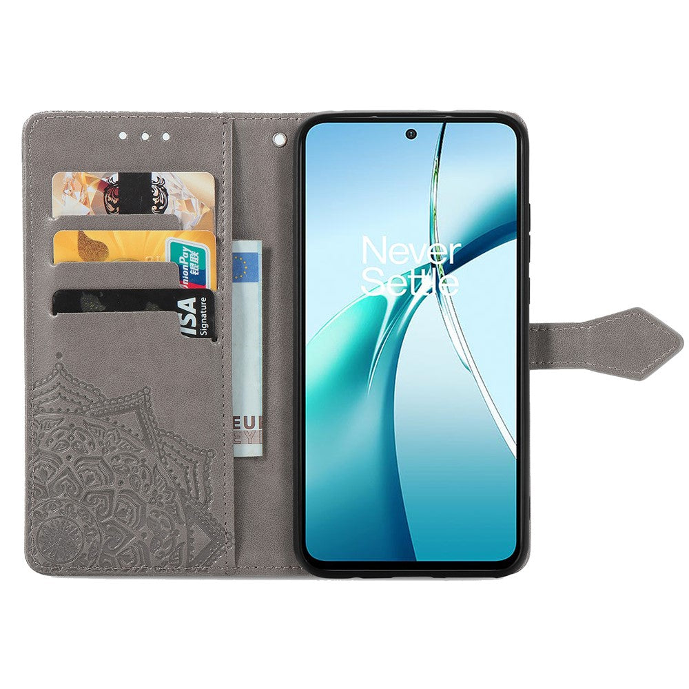 Til Samsung Galaxy S25 Edge Pung Etui Mandala Blomst Læder Telefon Cover Stativ