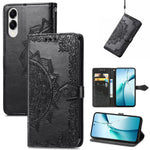 Til Samsung Galaxy S25 Edge Pung Etui Mandala Blomst Læder Telefon Cover Stativ