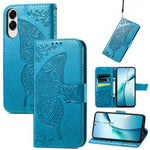 For Samsung Galaxy S25 Edge Case with Strap Butterfly Pattern PU Leather Wallet Phone Cover