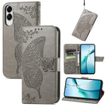 For Samsung Galaxy S25 Edge Case with Strap Butterfly Pattern PU Leather Wallet Phone Cover