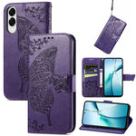 For Samsung Galaxy S25 Edge Case with Strap Butterfly Pattern PU Leather Wallet Phone Cover