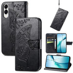 For Samsung Galaxy S25 Edge Case with Strap Butterfly Pattern PU Leather Wallet Phone Cover