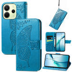 For Xiaomi Redmi Note 14 4G (164.84mm) Case with Strap Butterfly Pattern PU Leather Wallet Phone Cover