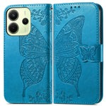 For Xiaomi Redmi Note 14 4G (164.84mm) Case with Strap Butterfly Pattern PU Leather Wallet Phone Cover