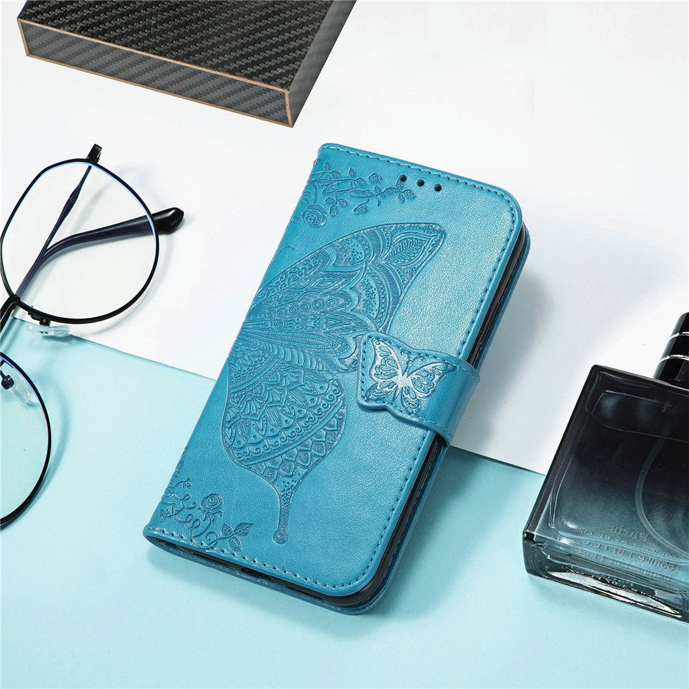 For Xiaomi Redmi Note 14 4G (164.84mm) Case with Strap Butterfly Pattern PU Leather Wallet Phone Cover