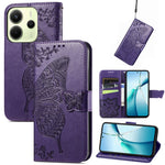 For Xiaomi Redmi Note 14 4G (164.84mm) Case with Strap Butterfly Pattern PU Leather Wallet Phone Cover
