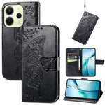 For Xiaomi Redmi Note 14 4G (164.84mm) Case with Strap Butterfly Pattern PU Leather Wallet Phone Cover