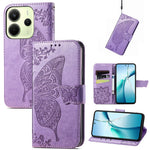 For Xiaomi Redmi Note 14 4G (164.84mm) Case with Strap Butterfly Pattern PU Leather Wallet Phone Cover