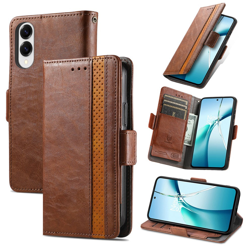 CASENEO For Samsung Galaxy S25 Edge Phone Cases PU Leather Cover Stand with RFID Blocking Wallet