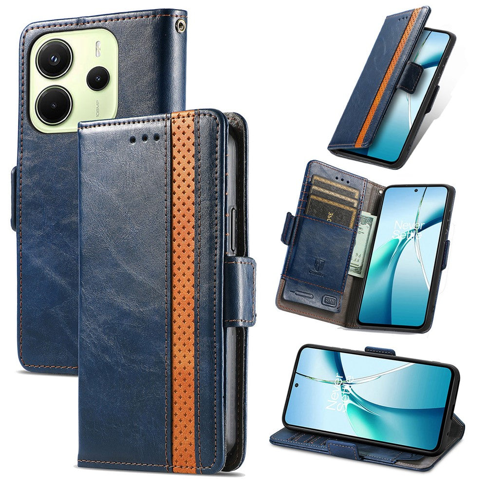 CASENEO For Xiaomi Redmi Note 14 4G (164.84mm) Phone Cases  PU Leather Cover Stand with RFID Blocking Wallet