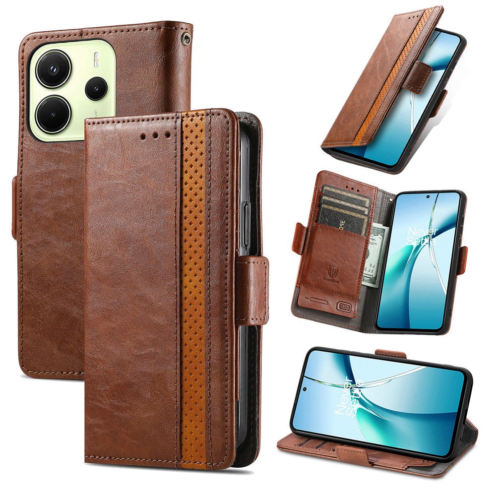 CASENEO For Xiaomi Redmi Note 14 4G (164.84mm) Phone Cases  PU Leather Cover Stand with RFID Blocking Wallet