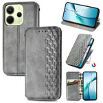For Xiaomi Redmi Note 14 4G (163.25mm) Case Rhombus Imprint PU Leather Wallet Phone Cover
