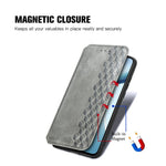 For Xiaomi Redmi Note 14 4G (163.25mm) Case Rhombus Imprint PU Leather Wallet Phone Cover