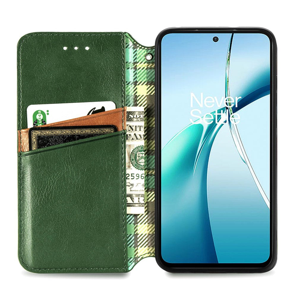 For Xiaomi Redmi Note 14 4G (164.84mm) Case Rhombus Imprint PU Leather Wallet Phone Cover