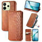 For Xiaomi Redmi Note 14 4G (164.84mm) Case Rhombus Imprint PU Leather Wallet Phone Cover
