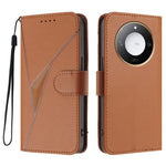 For Honor X9c Smart 5G / Honor X60 5G Case Triangle Imprint Leather Phone Cover with Lanyard