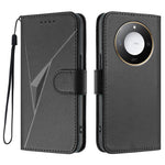 For Honor X9c Smart 5G / Honor X60 5G Case Triangle Imprint Leather Phone Cover with Lanyard