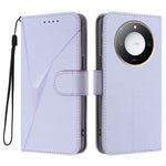 For Honor X9c Smart 5G / Honor X60 5G Case Triangle Imprint Leather Phone Cover with Lanyard