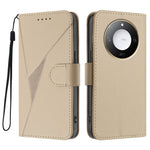 For Honor X9c Smart 5G / Honor X60 5G Case Triangle Imprint Leather Phone Cover with Lanyard