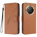 For Honor X60 Pro 5G / Honor Magic7 Lite 5G / Honor X9c 5G Case Triangle Imprint Leather Phone Cover with Lanyard