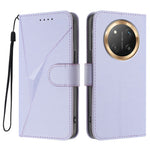 For Honor X60 Pro 5G / Honor Magic7 Lite 5G / Honor X9c 5G Case Triangle Imprint Leather Phone Cover with Lanyard