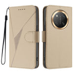 For Honor X60 Pro 5G / Honor Magic7 Lite 5G / Honor X9c 5G Case Triangle Imprint Leather Phone Cover with Lanyard