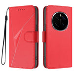 For Honor Magic7 5G Case Triangle Imprint Leather Phone Cover with Lanyard