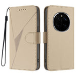 For Honor Magic7 5G Case Triangle Imprint Leather Phone Cover with Lanyard