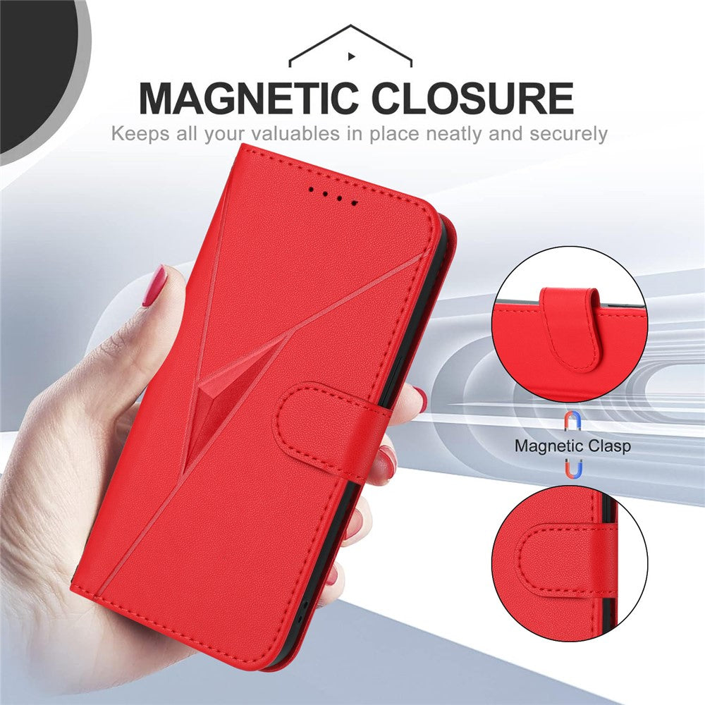 Honor X8b 4G / Honor X8c 4G Etui Trekant Imiteret Læder Telefoncover med Snor