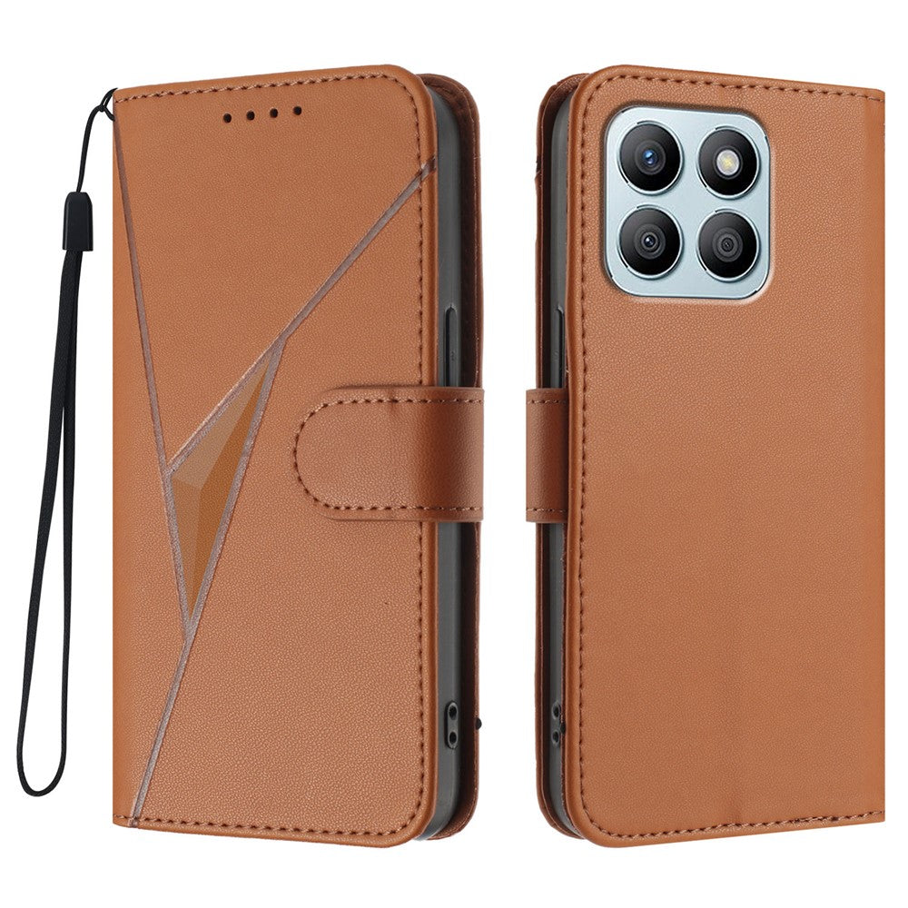 Honor X8b 4G / Honor X8c 4G Etui Trekant Imiteret Læder Telefoncover med Snor