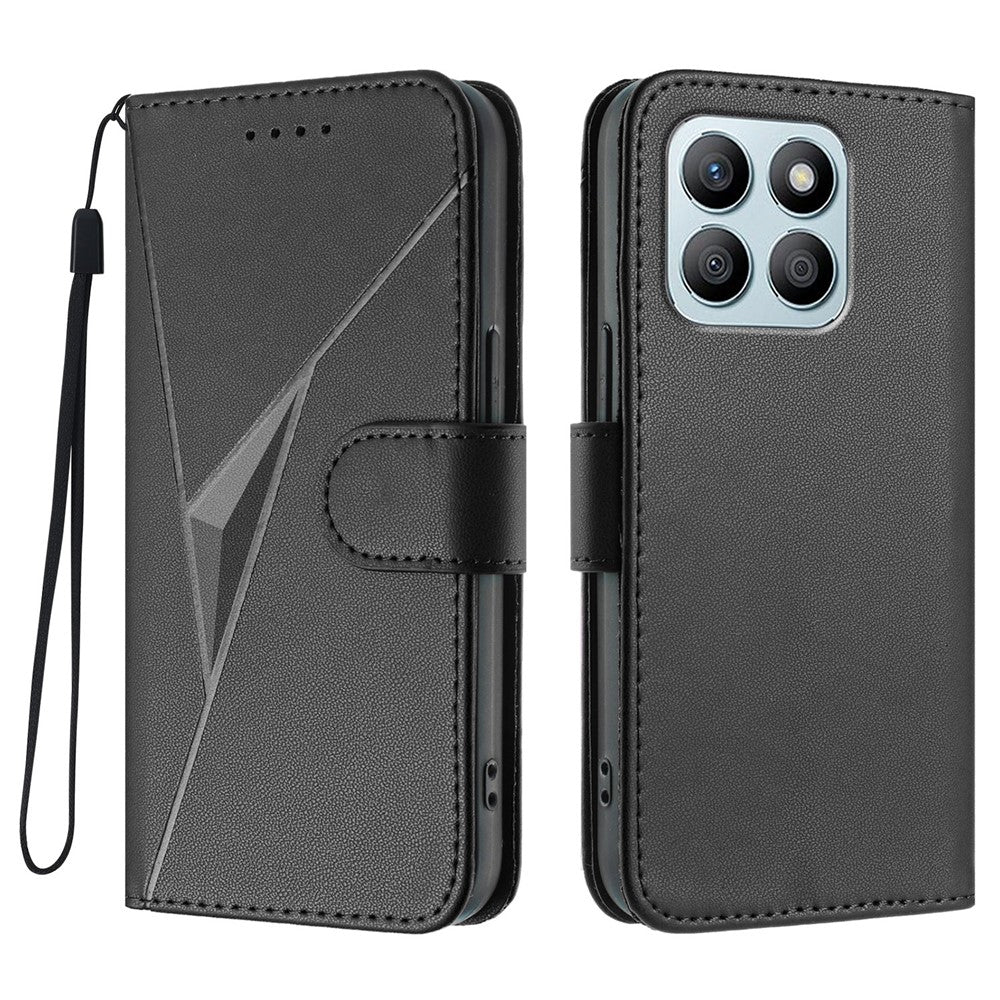 Honor X8b 4G / Honor X8c 4G Etui Trekant Imiteret Læder Telefoncover med Snor