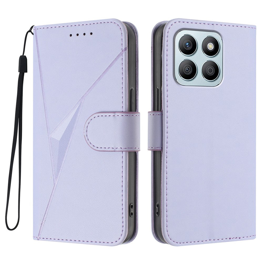 Honor X8b 4G / Honor X8c 4G Etui Trekant Imiteret Læder Telefoncover med Snor