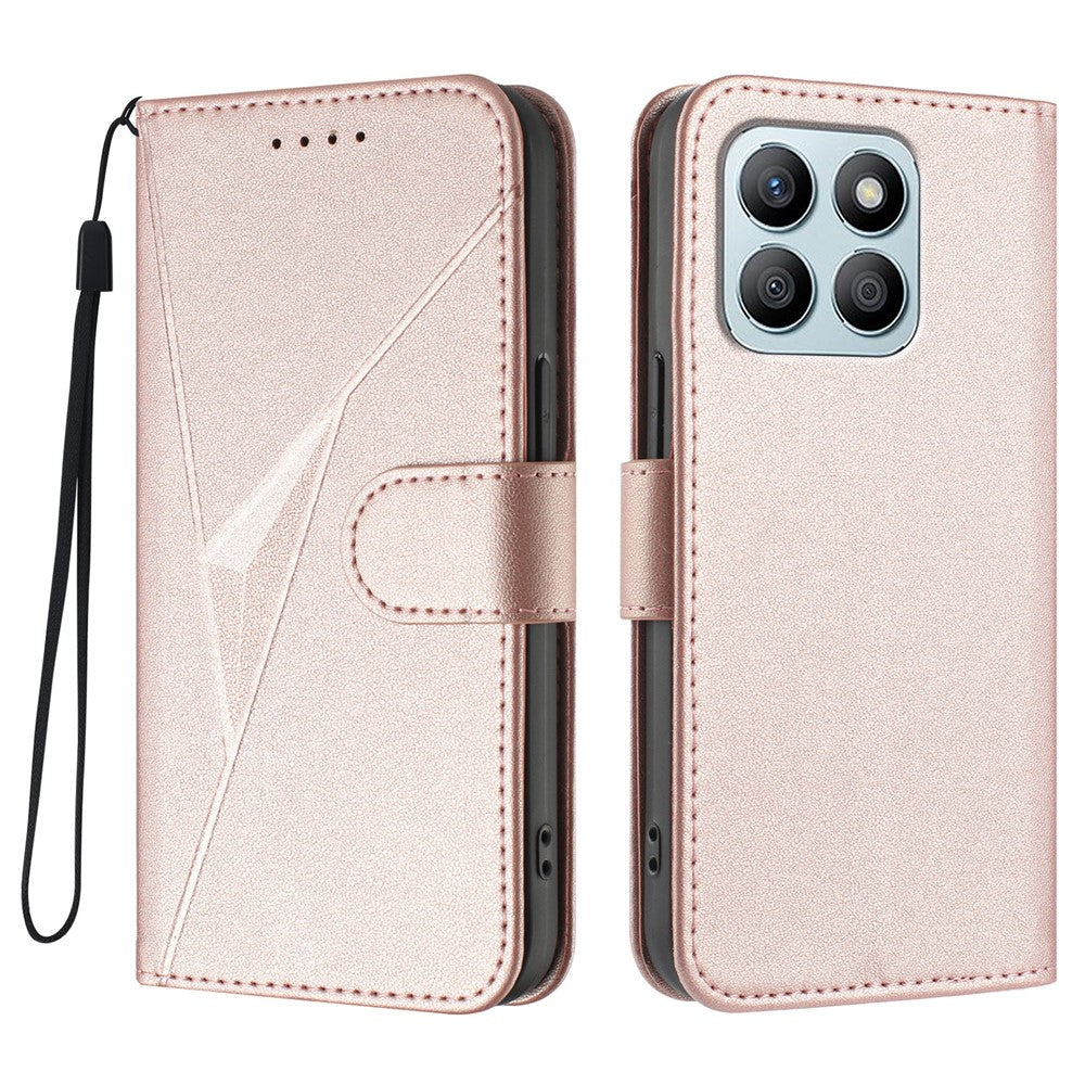 Honor X8b 4G / Honor X8c 4G Etui Trekant Imiteret Læder Telefoncover med Snor