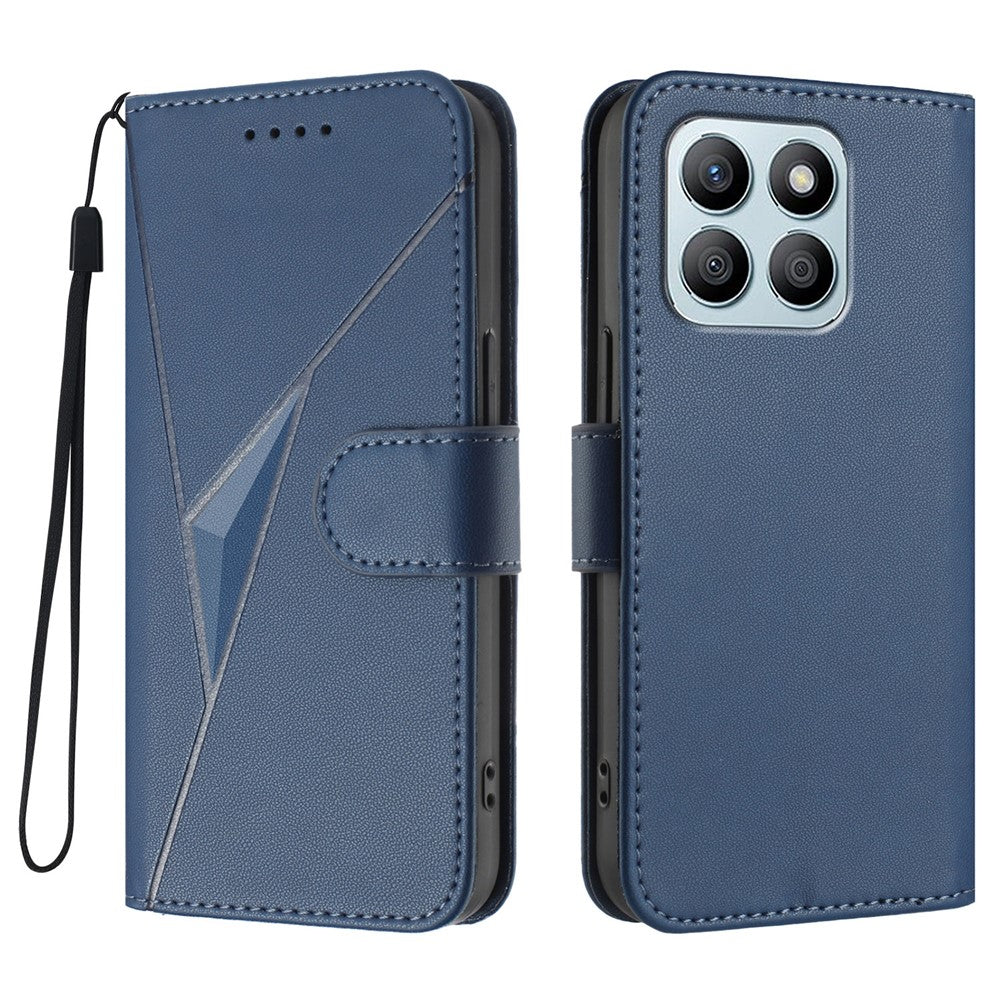 Honor X8b 4G / Honor X8c 4G Etui Trekant Imiteret Læder Telefoncover med Snor