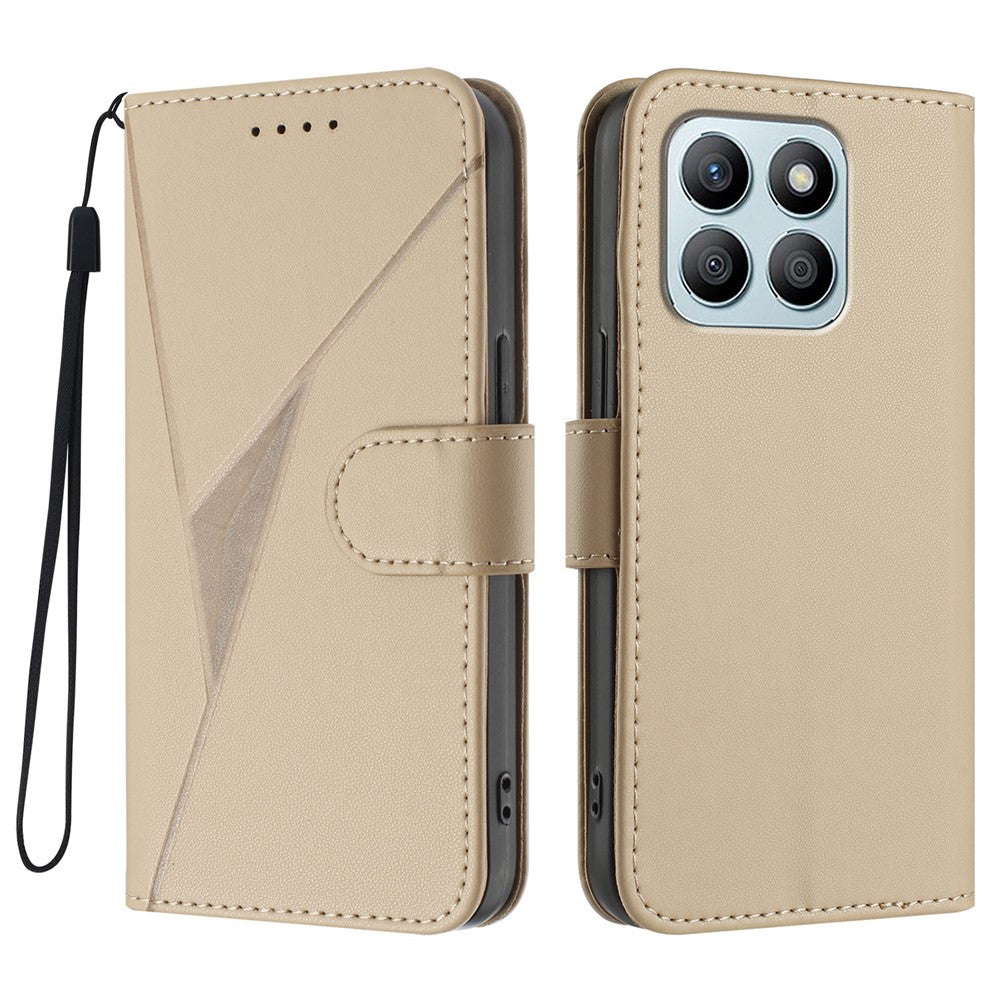 Honor X8b 4G / Honor X8c 4G Etui Trekant Imiteret Læder Telefoncover med Snor