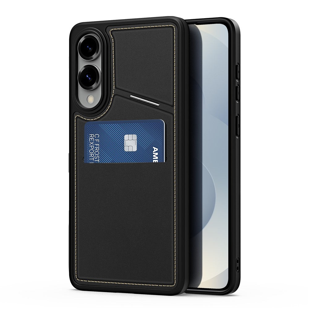 DUX DUCIS For Samsung Galaxy S25 Edge Magnetic Case Rafi II Series Leather Back Cover with RFID Blocking Card Slots