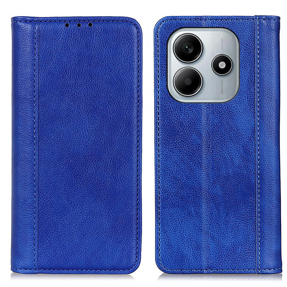 For Xiaomi Redmi Note 14 4G (164.84mm) Stand Case Split Leather Litchi Texture Wallet Phone Cover