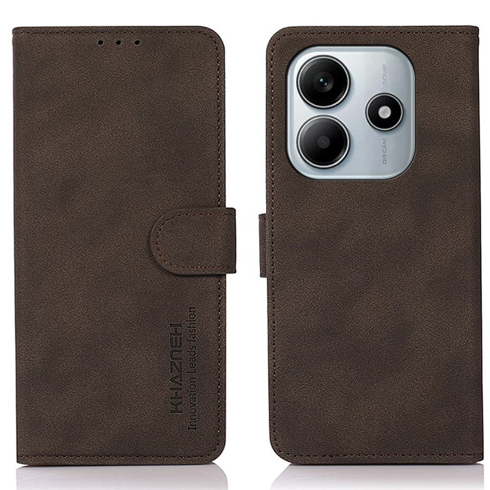 KHAZNEH til Xiaomi Redmi Note 14 4G (164.84mm), etui i PU-læder, pungemobilskal med stativ